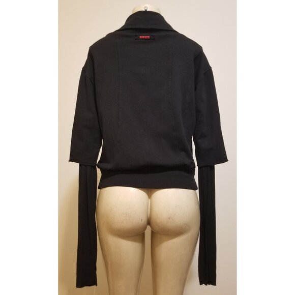 PEACE LOVE WORLD BLACK STRETCH  JACKET ZIP FRONT SIZE S #851 - Picture 4 of 10